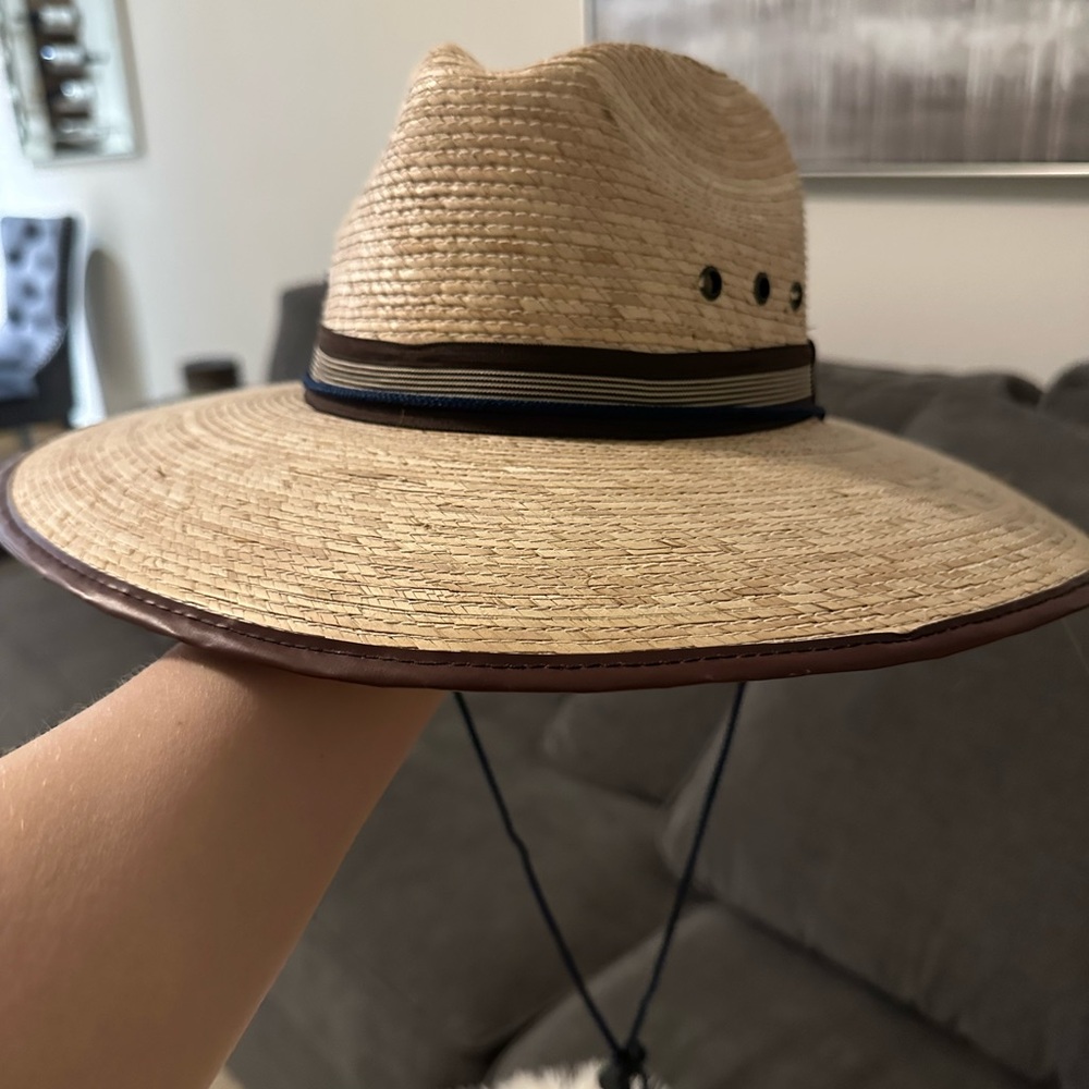 Straw Sun Hat with Chin Strap